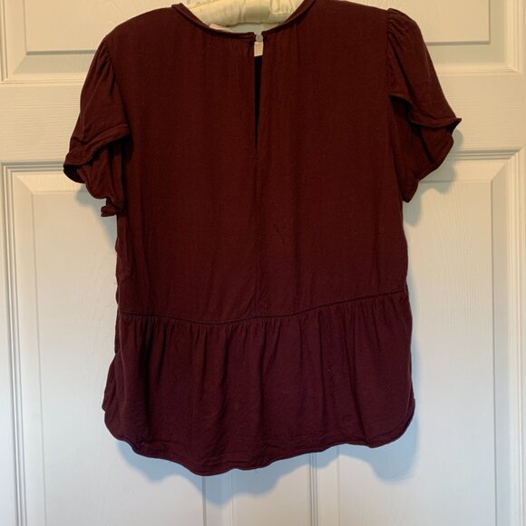 Aritzia Sunday Best Burgundy Boho Top - Picture 2 of 7